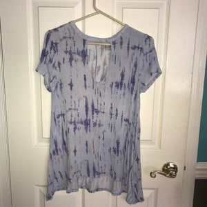 Purple Dyed Cut-out Tee
